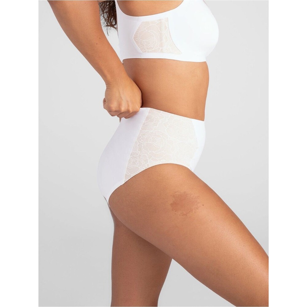 NWT Honeylove CrossOver Lace Brief Shaping Underwear White Size Large Set of 3 - Picture 7 of 14